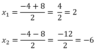 Solusi Akar-akar persamaan kuadrat x^2+4x-12 dengan Rumus ABC